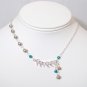 Laurel Leaf Necklace with Pearls & Crystals