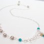 Laurel Leaf Necklace with Pearls & Crystals