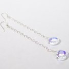 Long Teardrop Earrings - Crystal AB - Sterling Silver