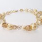 Golden Brown Pearl & Crystal Cluster Bracelet - 14k Gold Filled