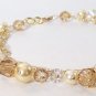Golden Brown Pearl & Crystal Cluster Bracelet - 14k Gold Filled