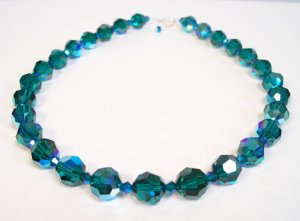 Emerald Green Chunky Crystal Necklace - Bridesmaid Necklace