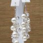 Cream Pearl & Clear Crystal Cluster Earrings - Wedding Earrings - Chandelier