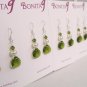 Gabrielle Teardrop Earrings in Cream and Green - Sterling Silver - Bridesmaid Earrings