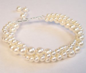 Ivory Cream Twisted Pearl Bracelet - Wedding Bracelet - Bridal Bracelet