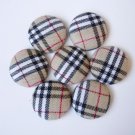 8 of 3/4 inch(21mm)Plaid Fabric Covered Button for scrapbooking, clothing,accessories, and jewelry