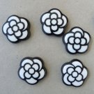 20mm White Flower with Black Outline (Camelia) for jewerly,accessories, scrapbooking