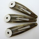 24pcs.. 50mm Antique Brass Hair Snap Clip with Pad Set for DIY