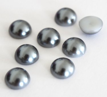 50pcs 6mm Bluish Grey Faux Flatback Pearl for scrapbooking, clothing, accessories, jewelry