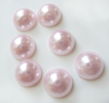 50pcs 10mm Light Pink Faux Flatback Pearl for scrapbooking, clothing, accessories, jewelry