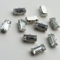 20pc 5mmX10mm Faceted Rectangle(oblong) Sew On Clear Rhinestones W/ Rhodium Plated Over Brass Prong