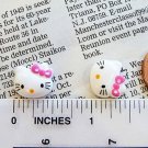 20pc 14mm X12mm Cute Kitty Cat with Cherry Pink bow for Accessories, Jewelry, Scrapbooking.(S)