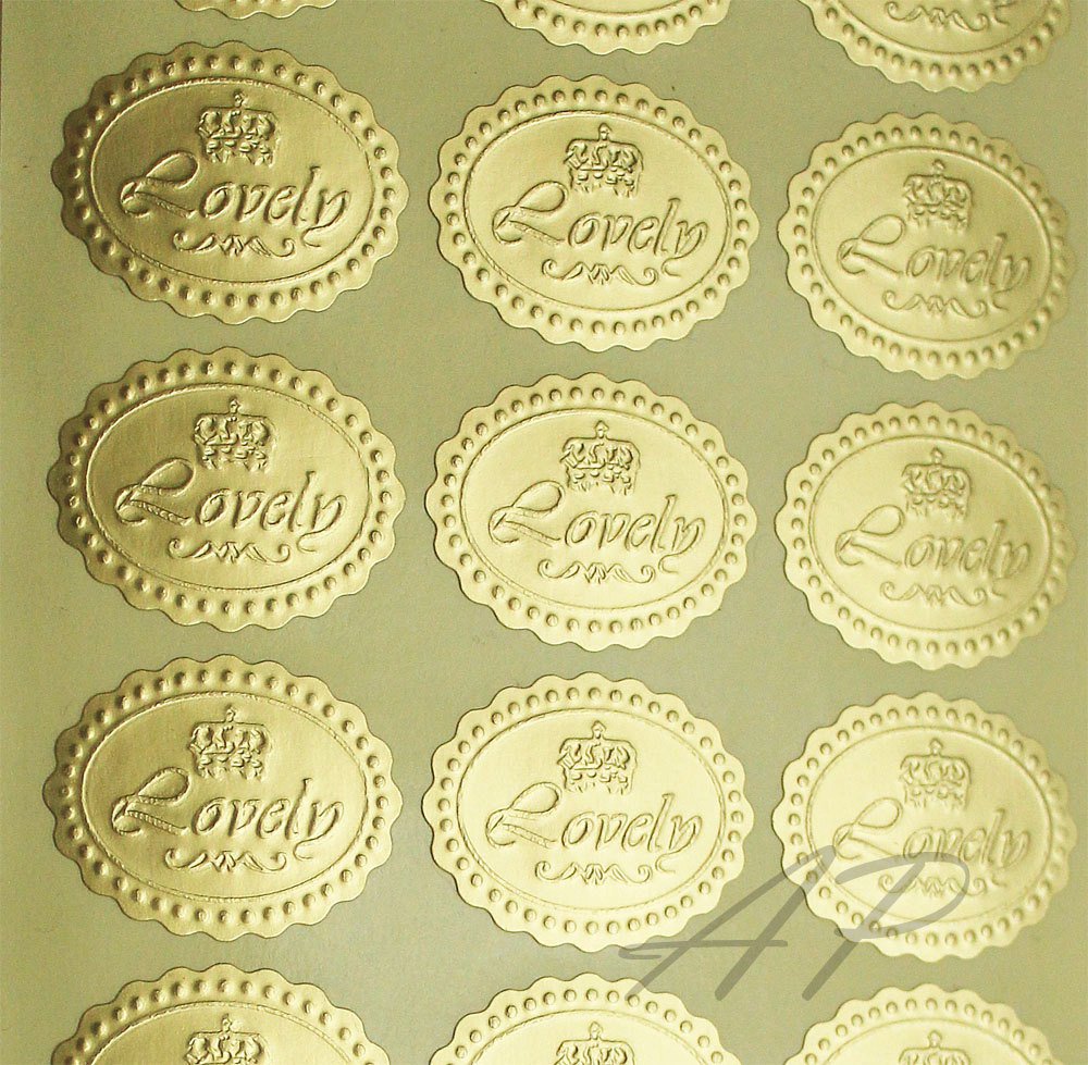 54pc Lovely Sticker in Gold with Embossing Design..2 Sheets in Pack