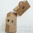 100pc Fold Over Imprint Brown Craft Card Tag Card Tag for Accessories and Jewelry for DIY