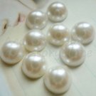 100pcs 8mm Ivory-Cream  Half Faux Pearl Flatback scrapbooking, clothing, jewelry