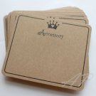 50pc Crown Imprint  Hair Clip Display Card in Kraft Paper 90mmX75mm
