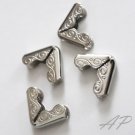 24pc Vintage Style Metal Book Corner  DIY Blouse Shirt Collar Silver Tip(Medium)