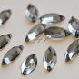 60pc 7mmX15mm Faceted Boat NAVETTE SewOn Acrylic Flatback in Clear