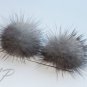 5pc Small Genuine Mink Fur Ball in Grey Scrapbooking JewelryAccessory Clothing