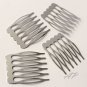 10pcs French Style Silver Tone Blank Side Hair Comb with 6 Teeth(Midium)