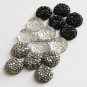 30 pcs of 12mm Faceted Round Cut Flatback Bead in Black, Clear, and Metalic Grey