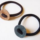 12pc Hair Elastic Ring w/ Round Synthetic Leather Base Ponytail Holder Hair Tie