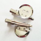 25pc Dual Brooch Base..23mm Round Pin Back  w/ 40mm Alligator Hair Clip w/ Teeth