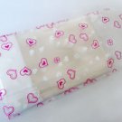 100 3 1/8 X 4 3/4Heart Print Clear Resealable Recloseable Cello Cellophane Bag