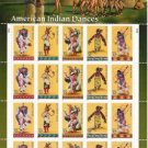 US AMERICAN INDIAN DANCES STAMP SHEET MNH  32c