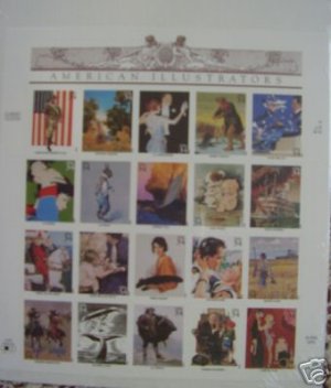 #3502 Full Mint Sheet AMERICAN ILLUSTRATORS - 2001