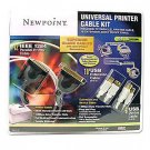 NEWPOINT UNIVERSAL PRINTER CABLE KIT-SUPERIOR GRADE-24K GOLD PLATED CONNECTORS-5 YEAR WARRANTY-NEW!