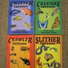 CREATURE, CRITTER, CRAWLER, SLITHER TEMPORARY TATTOOS - COMPLETE SET OF 40 WATERPROOF TATTOOS - NEW!