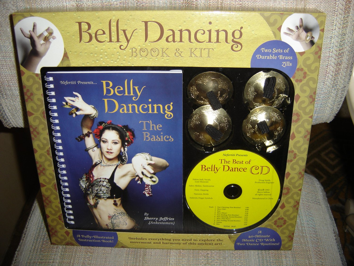 BELLY DANCING BOOK KIT with BRASS ZILLS (CYMBALS), BOOK & CD!