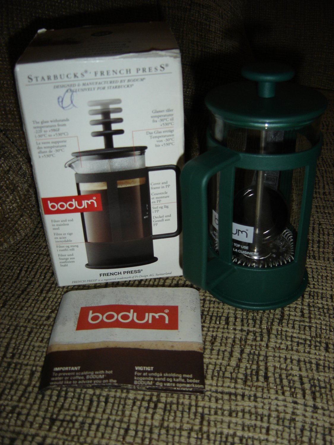 STARBUCKS BODUM 3 CUP NO. 1783 S FRENCH PRESS COFFEE MAKER - BRAND NEW!