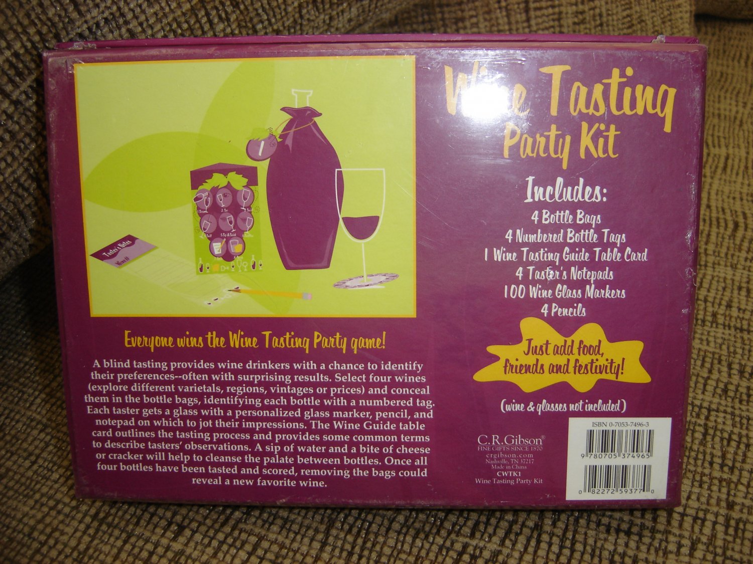 WINE TASTING PARTY KIT by C. R. Gibson!