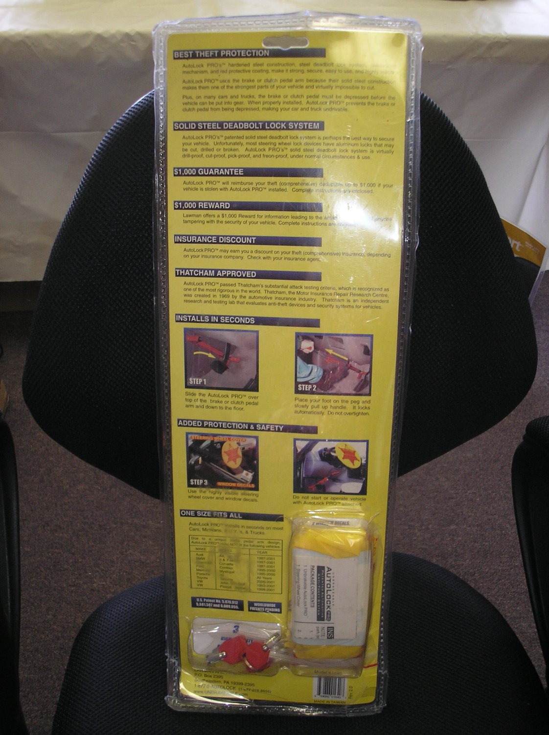 The UNBREAKABLE AutoLock PRO PATENTED AUTOMOTIVE ANTITHEFT SYSTEM