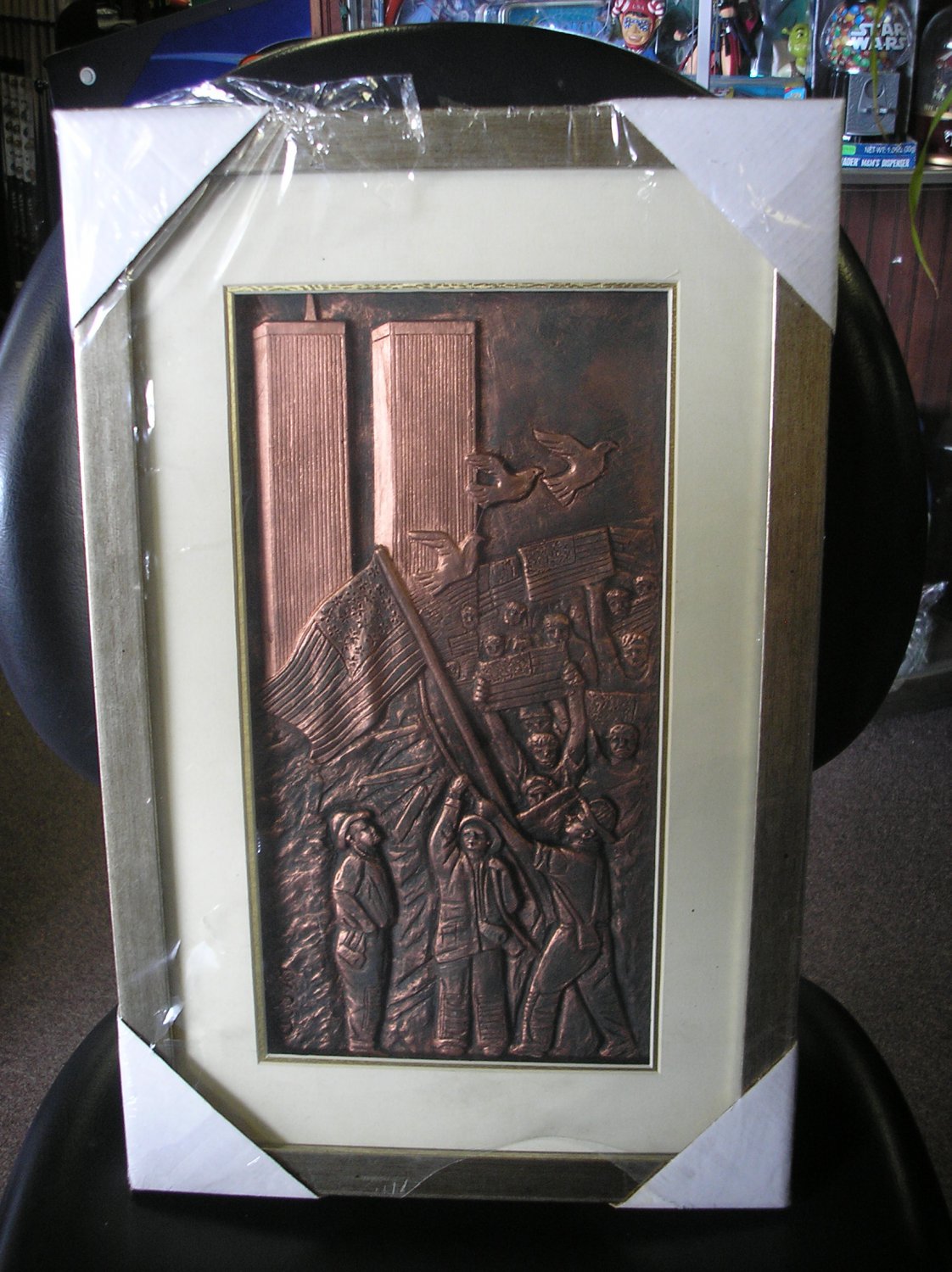 Twin Towers Commemorative Plaque handmade by Sunny S. Du 9/11/2001 LIMITED EDITION - BRAND NEW!