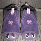 POLLIWALKS KIDS "TOYS FOR FEET" PURPLE ELASTIC SLIP ON with SUEDE UPPER - SIZE 8 - BRAND NEW!