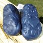 POLLIWALKS KIDS "TOYS FOR FEET" PUPPY BLUE/BLACK FURRY-LINED SLIP ONS - SIZE 8 - BRAND NEW!