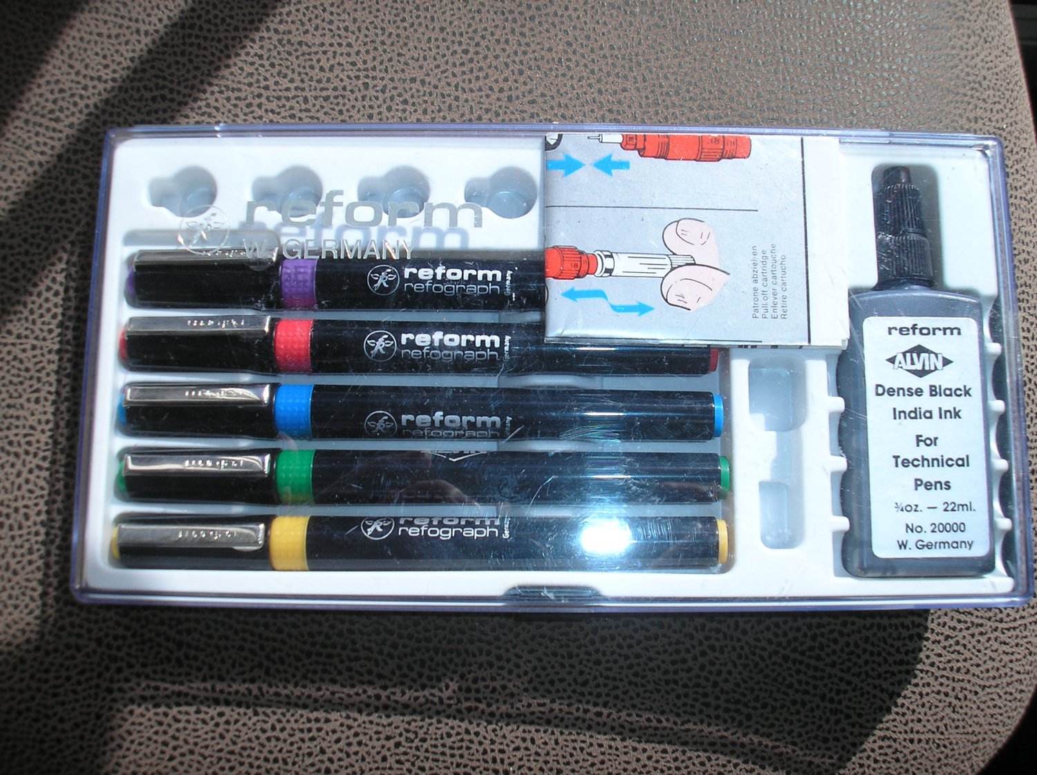 REFORM REFOGRAPH ALVIN TECHNICAL PENS SET OF 5 IN CASE!