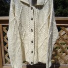 CARRAIG DONN IRISH MERINO WOOL ARAN KNIT CARDIGAN - SIZE M - EXTRA BUTTON & TAGS STILL ATTACHED!