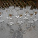 LAVORAZIONE A MANO F&P-SET OF 10 CRYSTAL STEM CORDIAL GLASSES MADE IN ITALY w/ ORIGINAL FOIL LABELS!