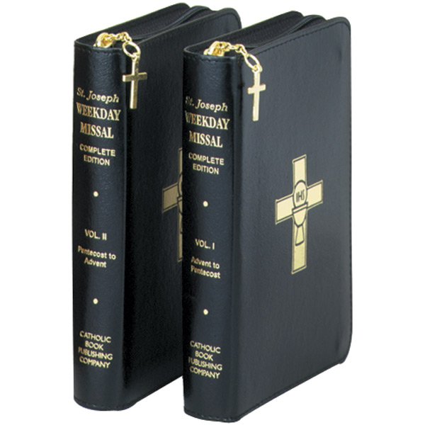 St. JOSEPH MISSAL SET: VOLUME 1 & 2 WEEKDAY MISSALS-BLACK LEATHER ...