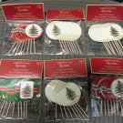 Spode CHRISTMAS TREE Wood & Paper Cupcake Picks (Lot of 6 Packs of 8 Picks) #VP-12051!