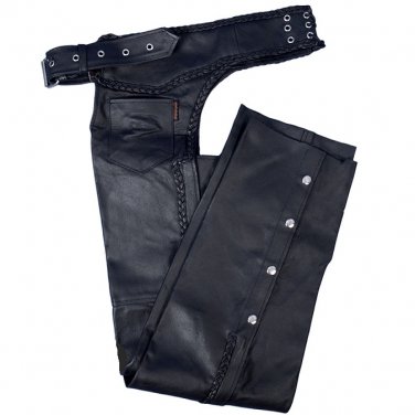Hot Leathers Heavyweight Unisex Leather Chaps - 18" Thigh!