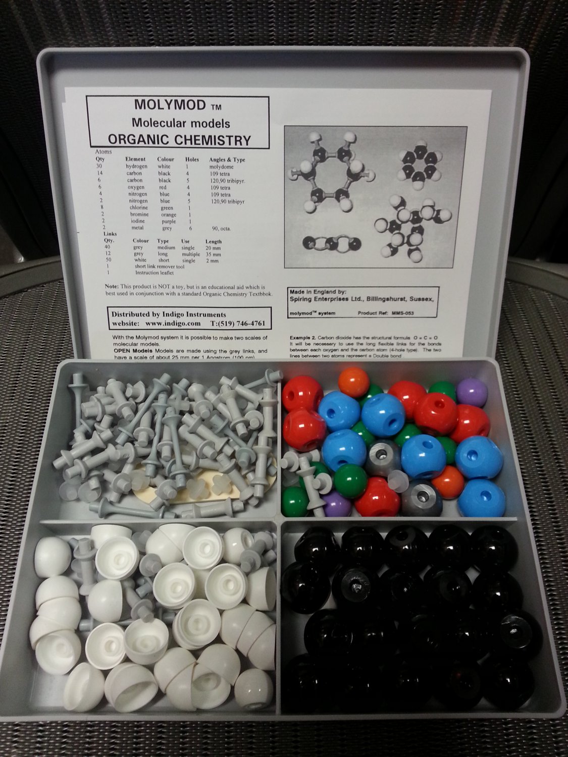 Molymod Molecular Modeling Set by Indigo Instruments to Accompany ...