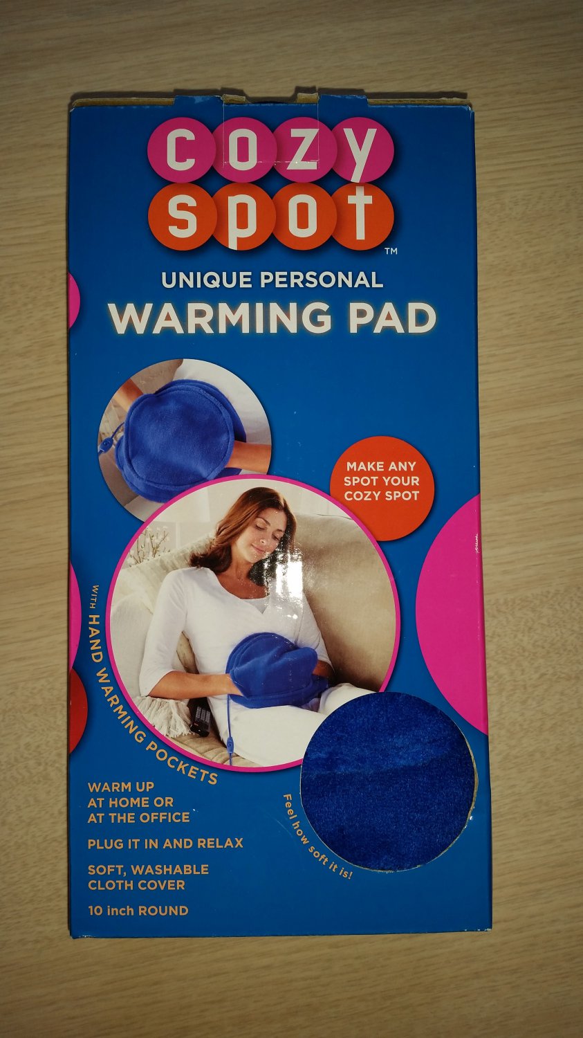 Sunbeam Cozy Spot Heating Pad Blue 10" Diameter Unique Personal
