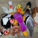 TY BEANIE BABIES - RETIRED - LOT of 9 WILDLIFE ANIMAL BEANIES - NEW WITH TAGS!