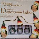 HOLIDAY MEMORIES 10 CANDY GLASS SNOWMAN LIGHTS - FRANK'S NURSERY & CRAFTS - VERY UNIQUE!