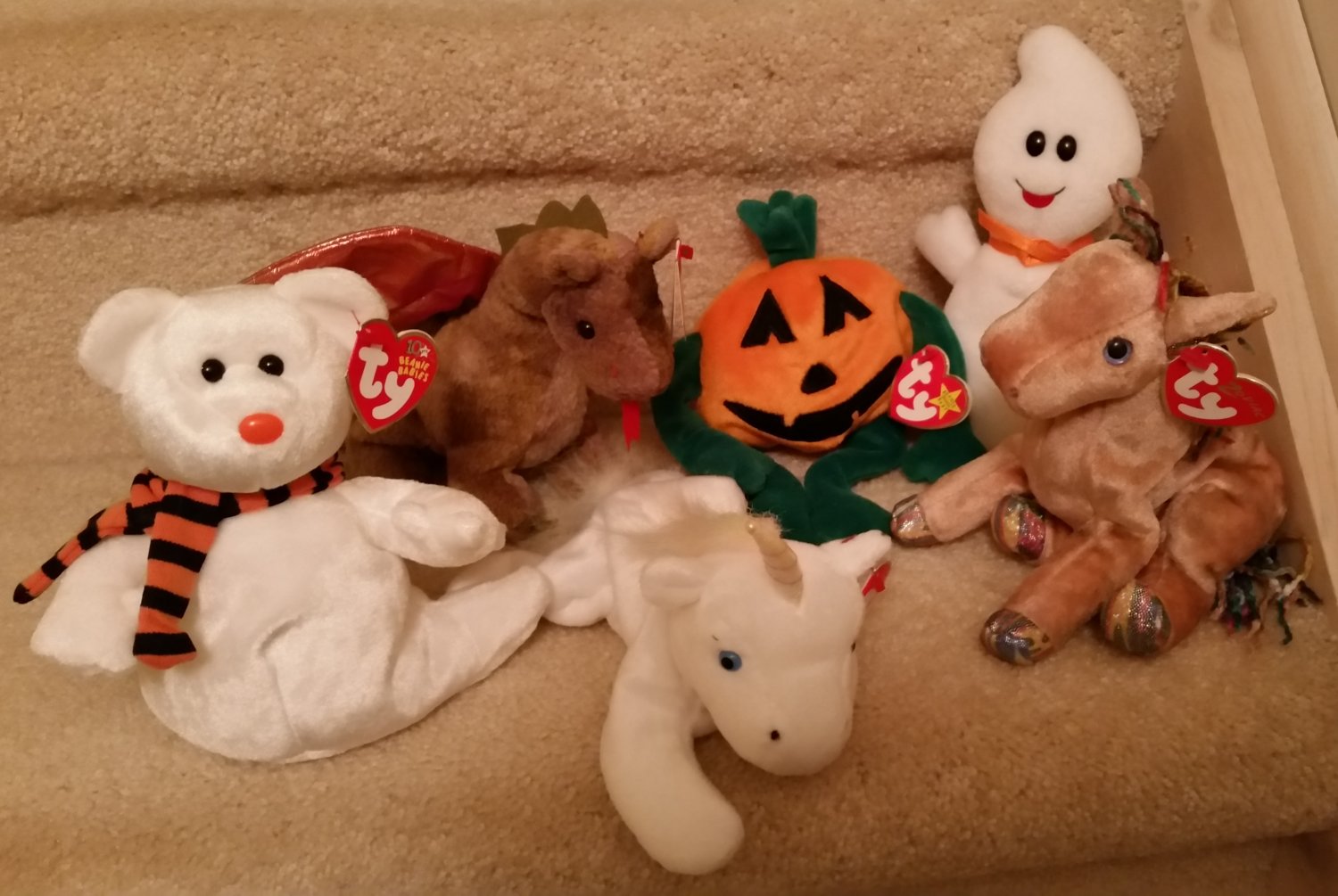 TY BEANIE BABIES - RETIRED - LOT of 6 HALLOWEEN/MISC